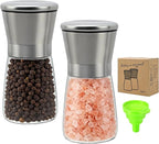 R DRURLCD Short Silver Premium Stainless Steel Salt and Pepper Grinder Set of by RDRURLCD