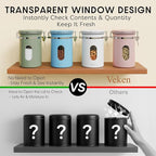 Veken Coffee Canister with Window, Airtight Stainless Steel Kitchen Food - Image 4