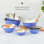 JoyJolt Stainless Steel Mixing Bowl Set of 6-5qt to 0.5qt Nesting Bowls - Image 3