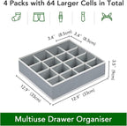 Joyoldelf Sock Drawer Organizer Divider Underwear Organizer 16-cell Fabric - Image 2