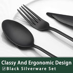 EWFEN 24-Piece Black Silverware Set - Image 3