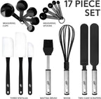 Silicone Spatula Set, 17 Piece Baking Utensils, Nylon and Stainless Steel - Image 5