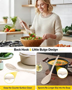 Pack of 2 Silicone Cooking Spoons, Non Stick Solid Kitchen Spoon - Image 4