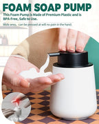 Bosilunlife Foam Soap Dispenser - 12Oz Matte White Ceramic Foaming Hand Soap - Image 2