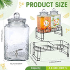 Honeydak 4.6 Gallon Glass Beverage Dispenser - Image 2