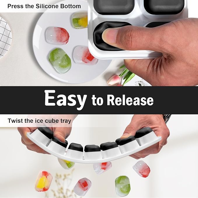 Ice Cube Trays 5 Pack for Freezer – 70 Cubes, Reinforced Snap Lids That Stay - Image 2