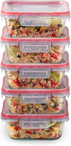 Pyrex Freshlock Glass Food Storage Containers Set, Airtight & Leakproof Plastic by Pyrex