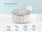 KooK Serving Bowls, with Lids, Ceramic Nesting Bowls, Microwave and Dishwasher - Image 7