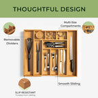 keechee 6-Piece Bamboo Drawer Organizer Set, 2.2" Deep Multi-Use Organizers - Image 6