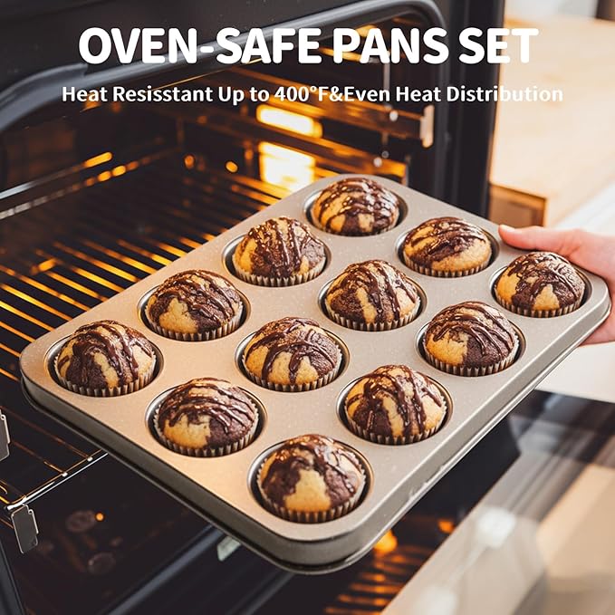 Terlulu 10-Piece Baking Pans Set, Bakeware Sets Nonstick, Baking Set - Image 5