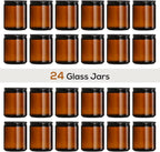 24 Pack, 8 OZ Thick Amber Candle Jars - Image 3