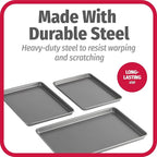 GoodCook Everyday Nonstick Baking Sheet Set, 3 Pack Includes Small Medium and - Image 6