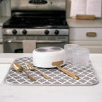 S&T INC. Dish Drying Mat, 16” x 18”, Absorbent Microfiber Kitchen Counter Mat - Image 4