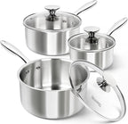 MICHELANGELO Triply Stainless Steel Saucepan Set by Michelangelo