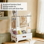 MOUKABAL Sponge Holder for Kitchen Sink, 2-Tier Sink Caddy Organizer - Image 4