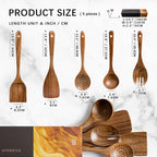 Wooden Spoons for Cooking, Nonstick Cooking Utensil Set - Image 2