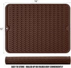 Silicone Dish Drying Mat, Non-Slip Easy Clean Sink Mat Large Heat-resistant - Image 2