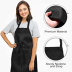 Foaincore Bib Aprons, Unisex Apron No Pocket Bulk Machine Washable Plain Aprons - Image 4