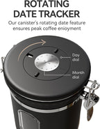 Veken Coffee Canister with Window, Airtight Stainless Steel Kitchen Food - Image 5