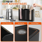 Richboom Acrylic Coffee Cup and Lid Storage Organizer Holder, 3 Compartments - Image 5