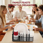 Utensil Caddy with Handle, Metal Paper Plate Holder - Image 3