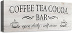 Coffee Tea Cocoa Bar Sign Decor Farmhouse Wall Plaque by SOOTHAN