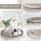 13" Oak Bathroom Vanity Tray Turntable - Image 5