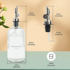 3PCS Oil Dispensers with Labels 16.23oz Kitchen Cooking Glass Bottles - Image 9