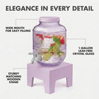 Beverage Dispenser 1 Gallon, Glass Drink Dispenser - Image 3