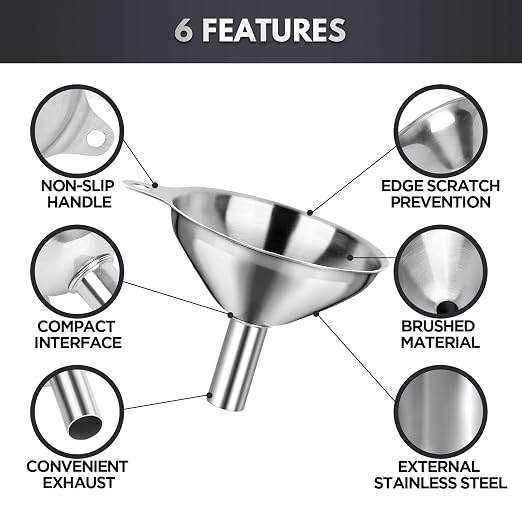 Kitchen Funnels for Filling Bottles, YGDZ 3pcs Small/Medium/Large Food Grade - Image 3