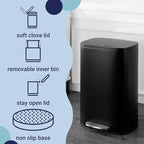 happimess HPM1006B Connor Rectangular 13-Gallon Trash Can - Image 3