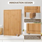 Kikcoin Bamboo Cutting Boards for Kitchen, 3XLarge Wood Cutting Board - Image 2
