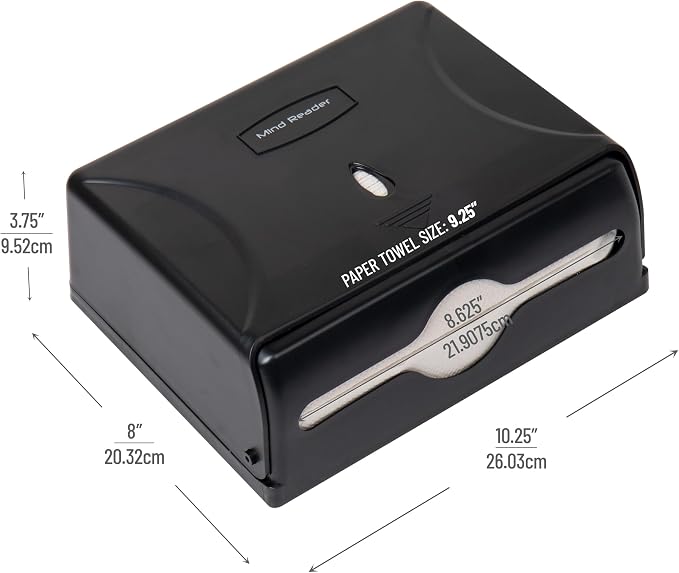Mind Reader Paper Towel Dispenser, Tri-Fold Towel Holder, Wall Mount - Image 3