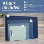COOK WITH COLOR Non-Slip Cutting Board Set – Kitchen Essentials with Easy Grip - Image 2