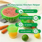 Silicone Stretch Lids – 6 Pack Reusable Food Covers, Flexible Silicone - Image 3