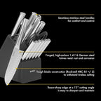 Babish High-Carbon 1.4116 German Steel 15 Piece Full Tang Forged Cutlery - Image 3