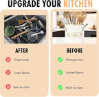 Kitchen Utensil Holder, 5.1" Metal Cooking Utensil Crock - Image 7