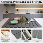 Large Stone Dish Drying Mat for Kitchen Counter Sink Bathtub, Diatomaceous - Image 3