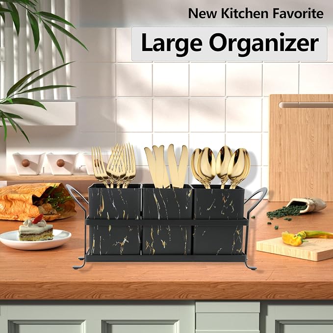 NelyBet Kitchen Utensil holder for Countertop, Metal and Durable Design - Image 2
