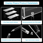 HENABLE 2PCS Acrylic Display Risers, 3 Tier Clear Cupcake Stand Risers - Image 4