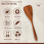 16 Pcs Teak Wooden Cooking Utensils Set – Premium Teak Wooden Utensil Set - Image 7