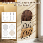 2 Pack Pot Lid Organizer Rack for Cabinet Door/Wall, 6-Tier Pot Lid Holders - Image 5