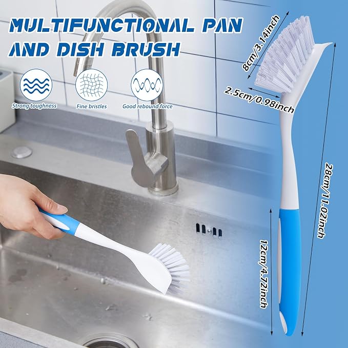 Hsei 30 Pcs Blue Kitchen Scrub Dish Brush Bulk - Image 2
