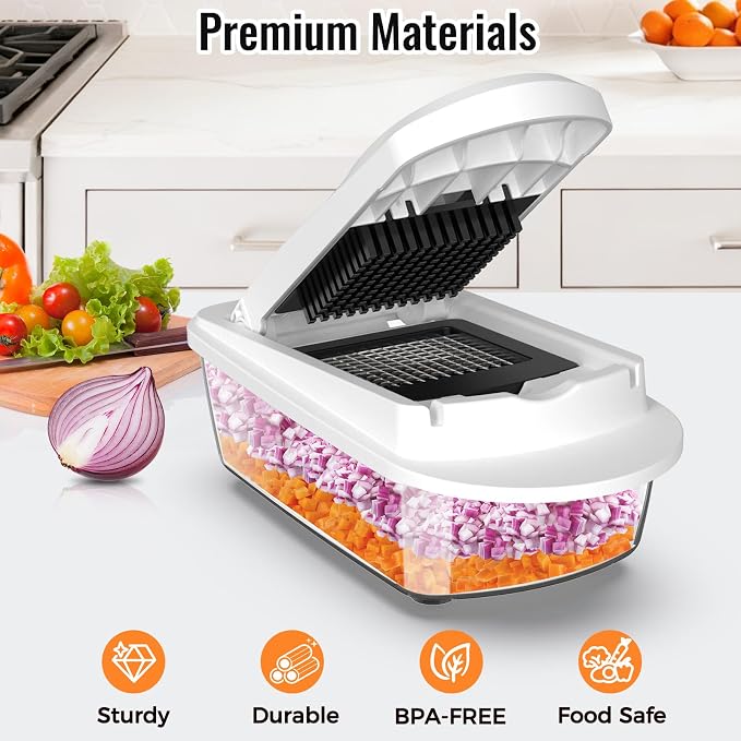 12 Blade All-in-1 Vegetable Chopper Mandoline Slicer - Image 3