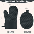Oven Mitts and Pot Holders 4 Sets, Heat Resistant 500 ℉ Oven Mitt and Pot Holder - Image 2
