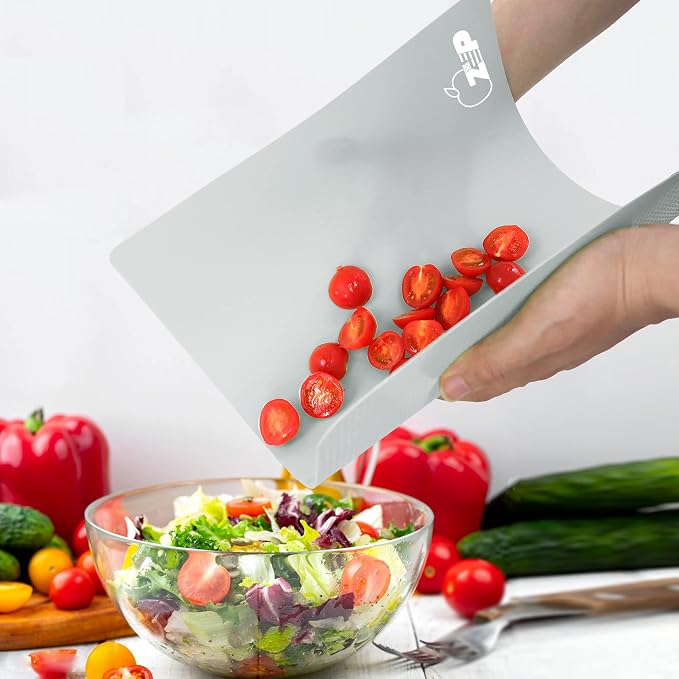ZVP Plastic Cutting Boards for Kitchen, Flexible Cutting Mats, Gradient Gray - Image 4