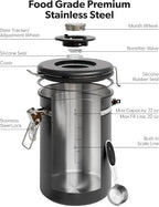 Veken Coffee Canister with Window, Airtight Stainless Steel Pantry Container - Image 6