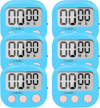 6 Pack Small Digital Kitchen Timer Magnetic Back and ON/Off Switch, Minute by LinkDm