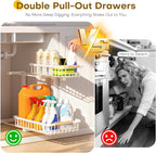 Under Sink Organizer, 2 Tier Pull Out Under-Sink Shelves, Adjustable Height - Image 5