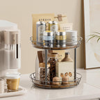 LAMU 12'' Lazy Susan Turntable Organizer, 2 Tier Round Rotating Spice Rack - Image 5